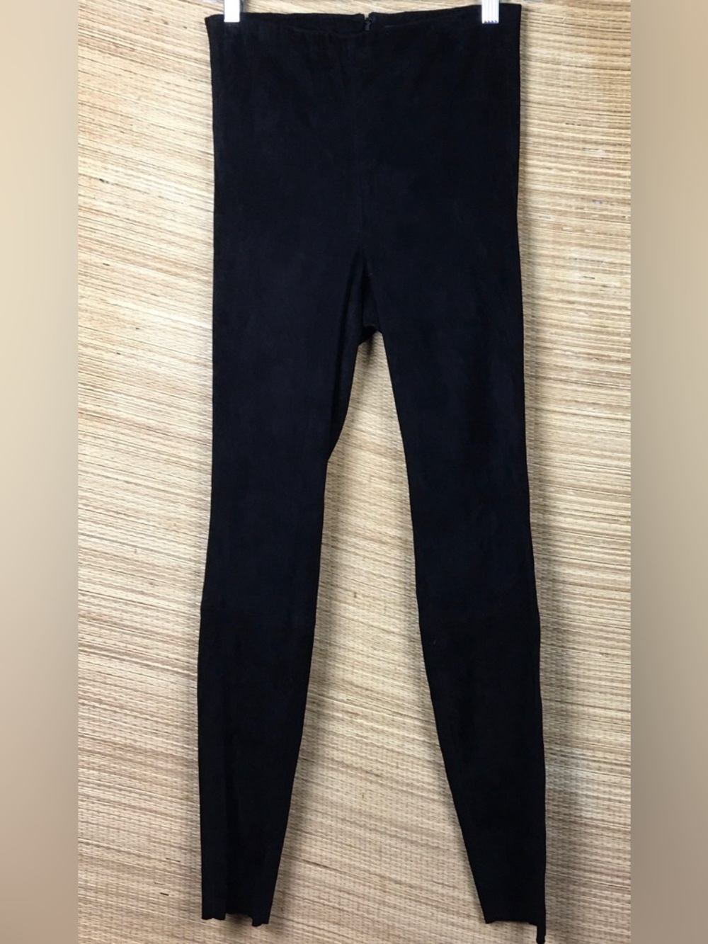 Alice + Olivia Black Lennox Lamb Suede Leggings Sz 4 Real Leather Zip Back $1195 - Picture 5 of 14